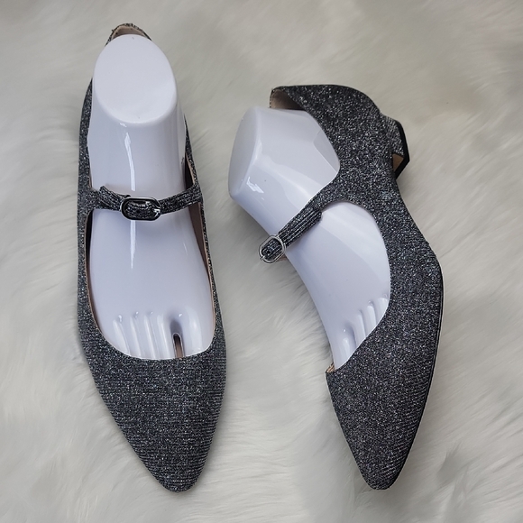 kate spade Shoes - KATE SPADE NEW YORK Mallory Smoke Silver Mary Jane Sparkle Glam Party Flats 11